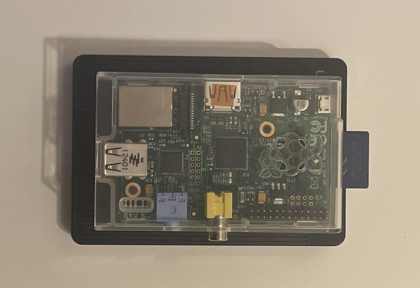 Pi on top of hard drive, nearly the same size